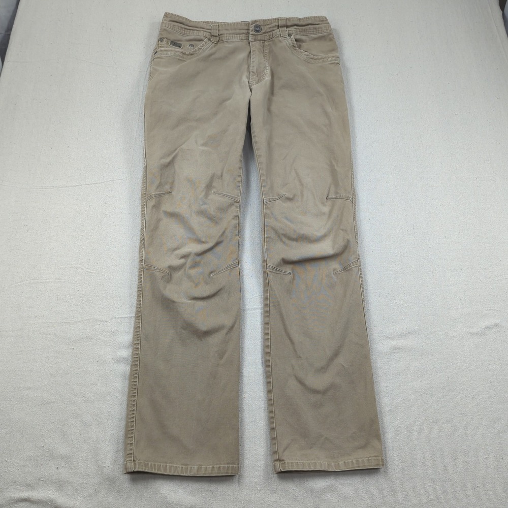 Kuhl Pants Mens 34x32 Khaki Kanvus Outdoot Hiking Camping Casual